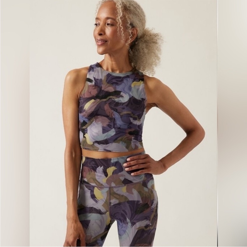 Athleta Conscious Crop Bra in Vivid Stroke Purple